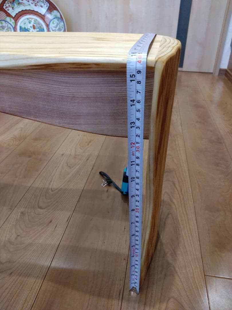 杉のベンチ65　Rin❕座面は杉の模様が綺麗、脚は丸太風