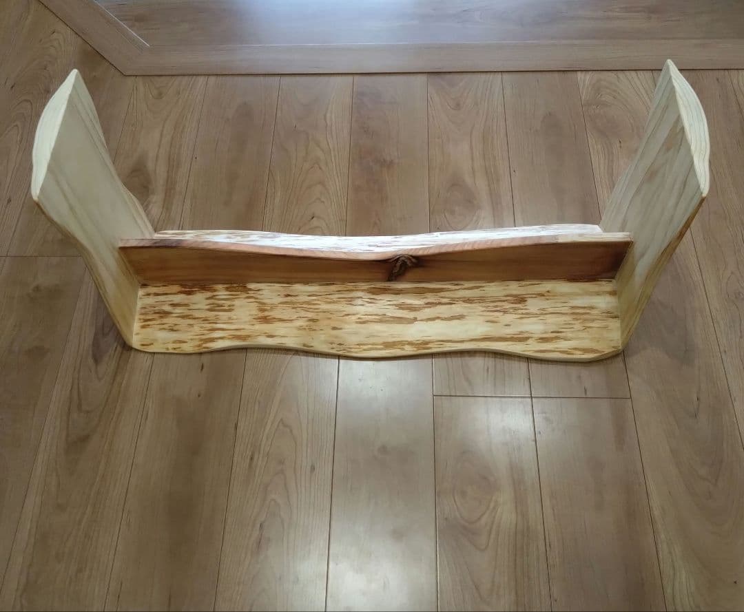 杉のベンチ65　Rin❕座面は杉の模様が綺麗、脚は丸太風