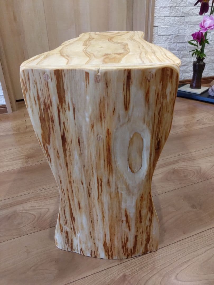 杉のベンチ65　Rin❕座面は杉の模様が綺麗、脚は丸太風