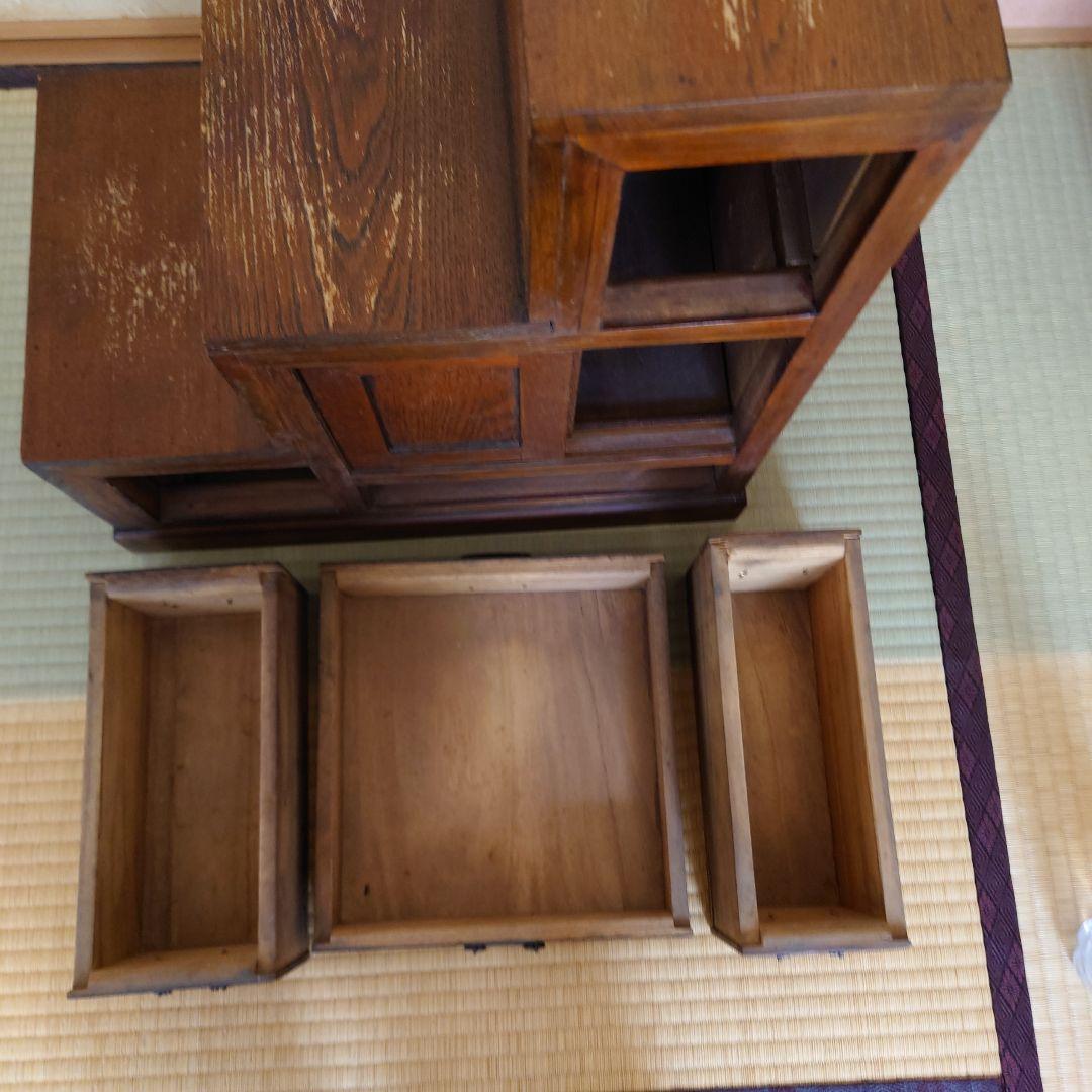 階段箪笥　タンス　アンティーク　骨董　両面誂え