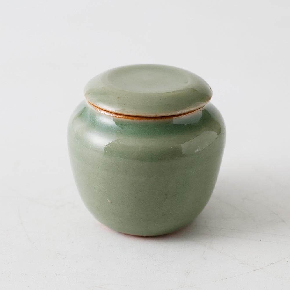 天龍寺青磁 替茶器 茶入 壷 茶道具 唐物 青瓷 時代箱