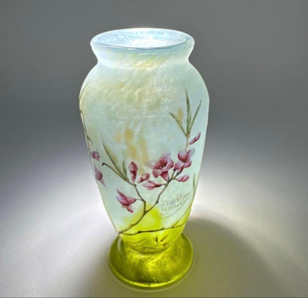 ★アンティークドーム 【 Daum 】★沈丁花文★花瓶★10.1 ㎝