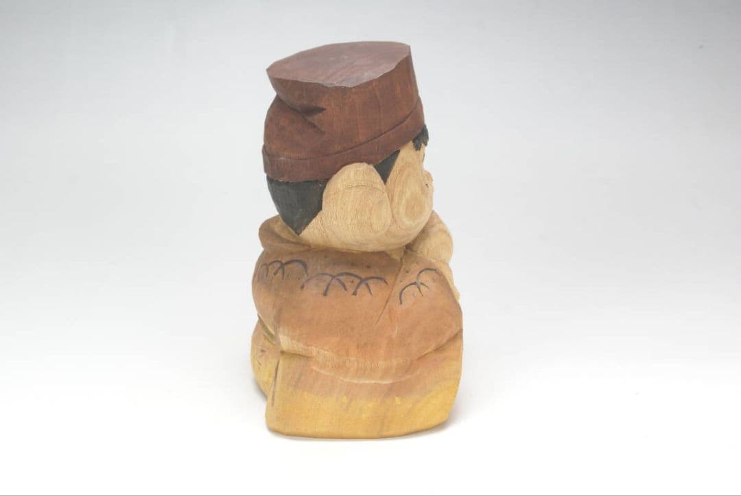 【真作・代表作】 木彫彩色 「寿童子」 大町誠一 作（共箱・外箱付属）