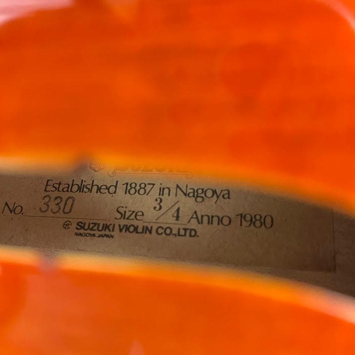 美虎杢●鈴木バイオリン●No.330 3/4 1980年製 黄金期 violin