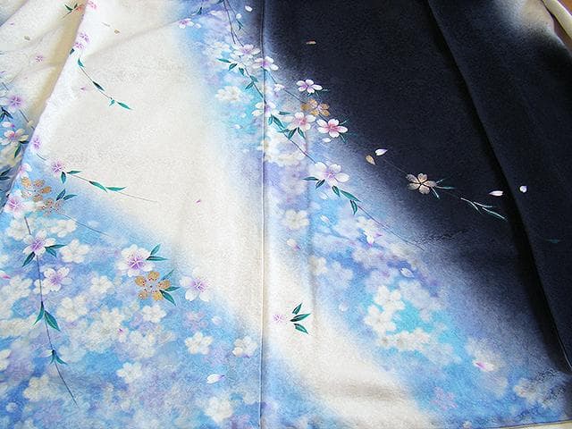 値下げ交渉ＯＫ！極上ちりめん地 白地 振袖 セット 正絹 Ｂ４３６