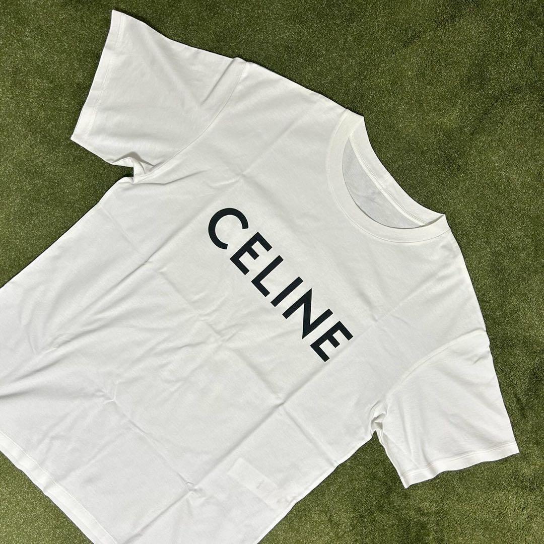 【美品】CELINE セリーヌ ロゴTシャツ 半袖 ホワイト XS