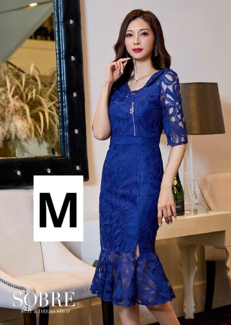 襟付ジッパーミディアムワンピース　M 2409154　sobre ソブレ ドレス