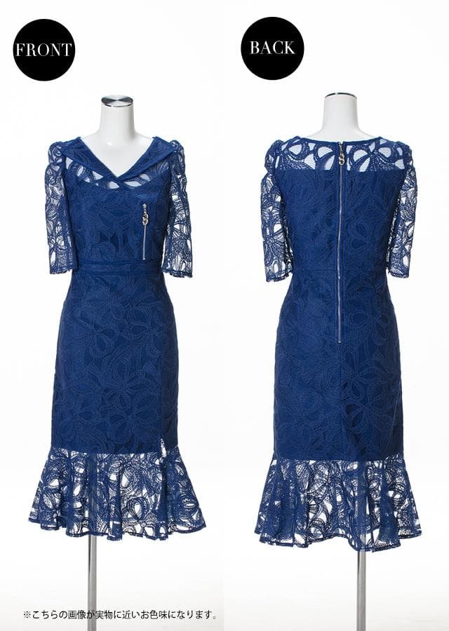 襟付ジッパーミディアムワンピース　M 2409154　sobre ソブレ ドレス