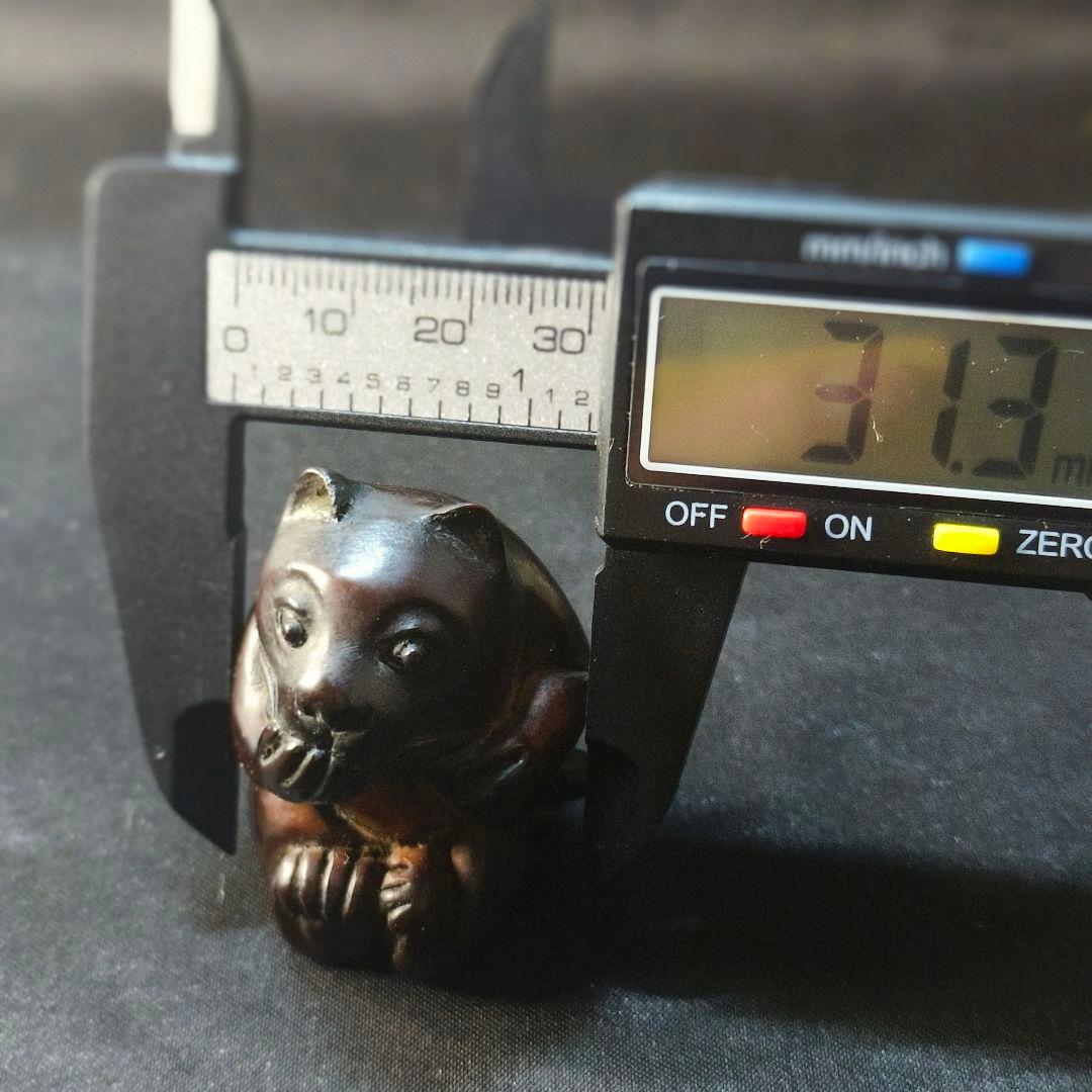 江戸骨董 木彫り根付 熊クマ 手作り 無銘 時代物 旧家蔵出し 蒐集家放出美品