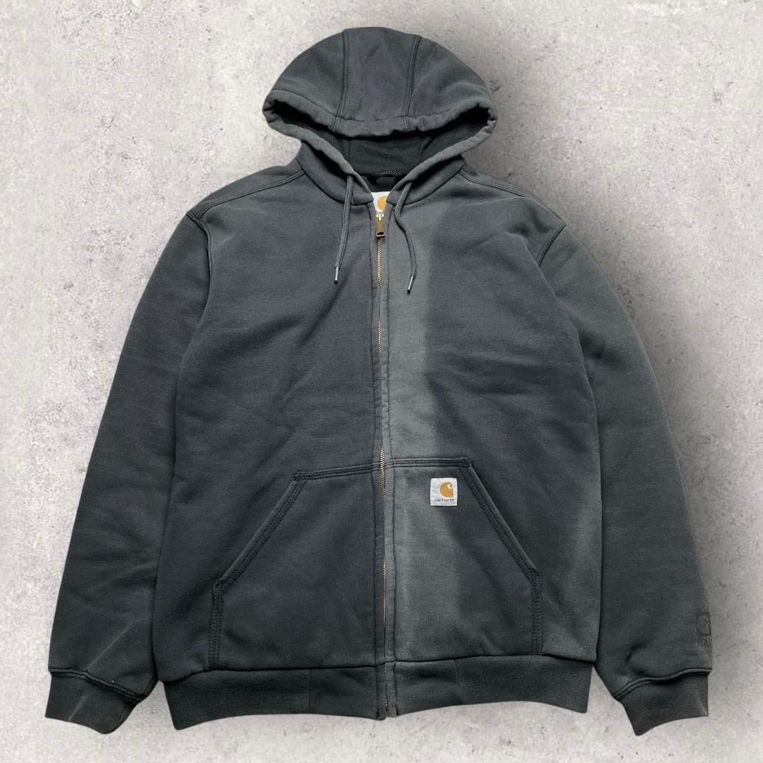 カーハート 裏サーマル ジップアップ パーカー ダブルフェイス ブラック S