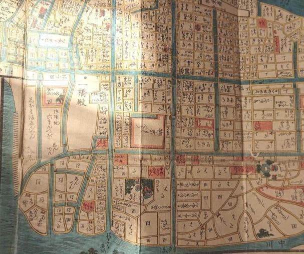 16　天保改正御江戸大絵図　弘化2年改正　高井蘭山　岡田屋嘉七　木版色摺