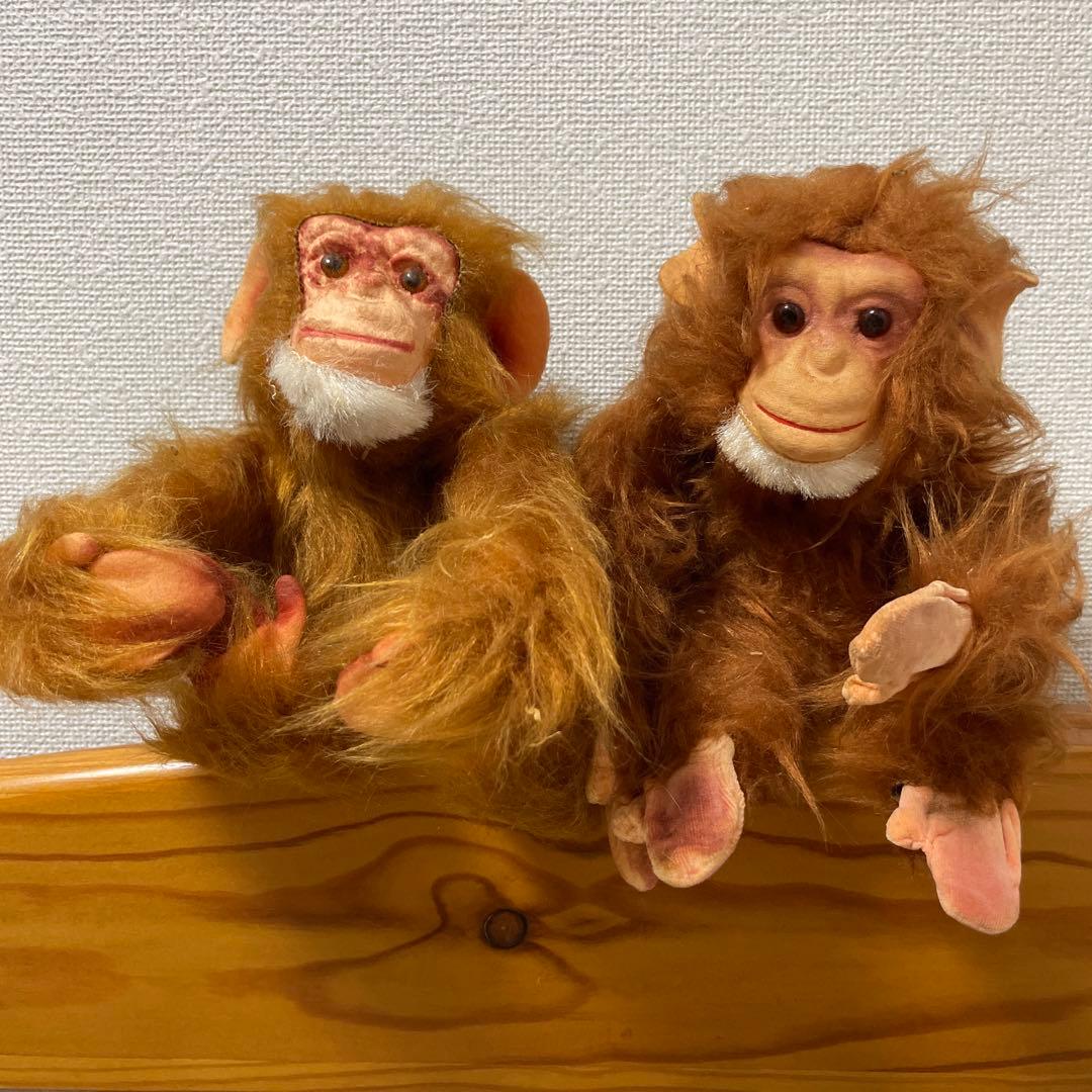 リアルな猿のぬいぐるみ2体セット　オランウータン