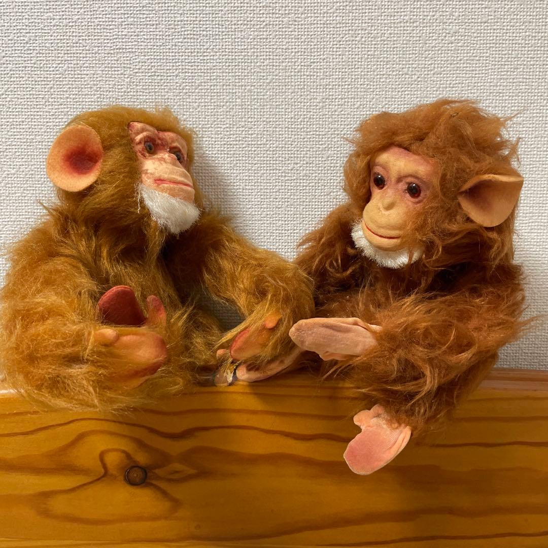 リアルな猿のぬいぐるみ2体セット　オランウータン