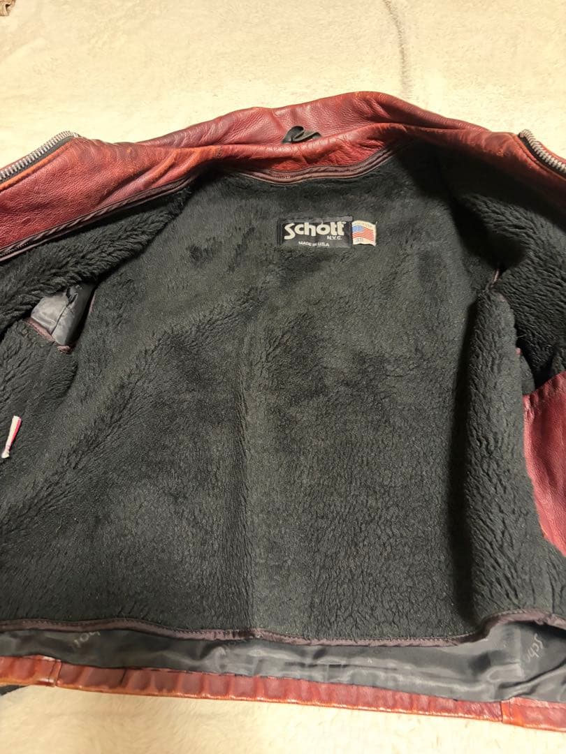 希少カラー　schott 642 レザージャケット　牛革　カウレザー　38サイズ