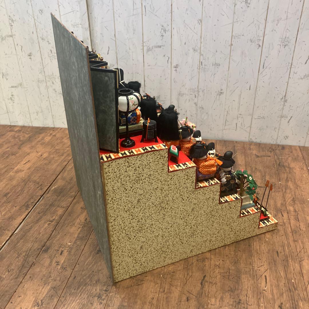 昭和レトロ 民芸品 6段 ミニ雛人形セット 固定式 ひな祭り インテリアオブジェ