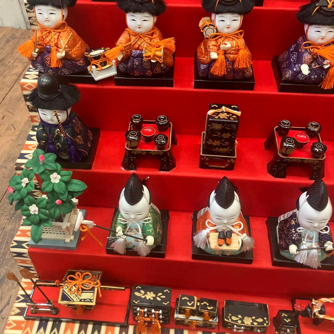 昭和レトロ 民芸品 6段 ミニ雛人形セット 固定式 ひな祭り インテリアオブジェ