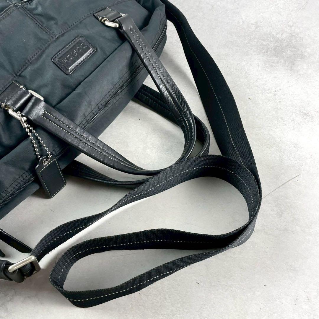 ✨美品✨コーチ　ビジネスバック　2way クロスボディ　ナイロン×レザー　黒