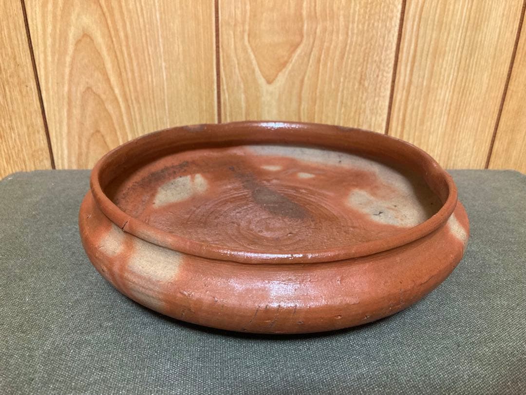 本物保証 安倍安人 緋襷備前鉢 (検索 古備前 金重陶陽 原田拾六 備前焼