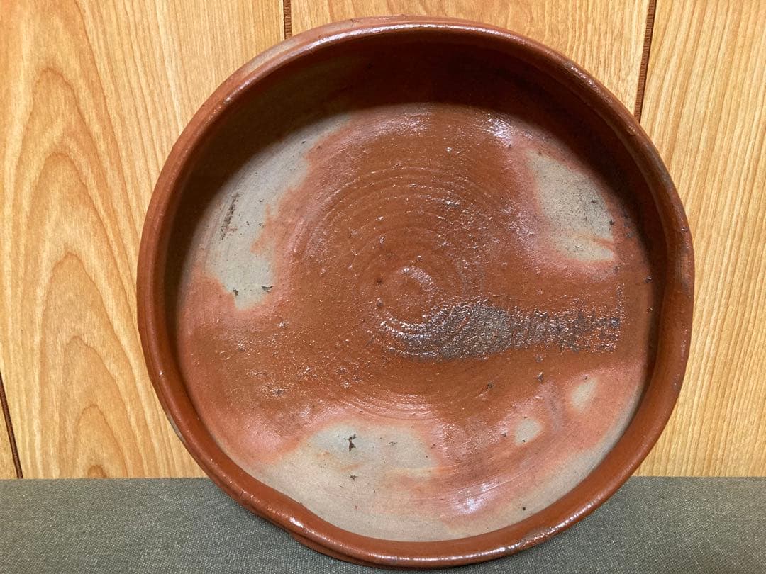 本物保証 安倍安人 緋襷備前鉢 (検索 古備前 金重陶陽 原田拾六 備前焼
