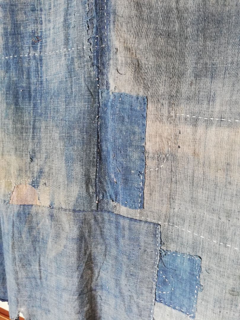 追加画像　B2 襤褸大判6幅　つぎはぎ藍染の布団皮　らんる