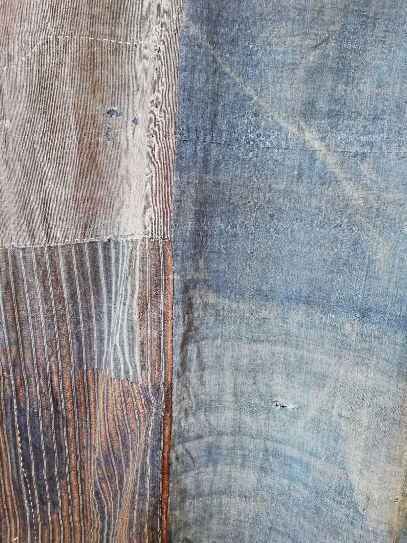 追加画像　B2 襤褸大判6幅　つぎはぎ藍染の布団皮　らんる