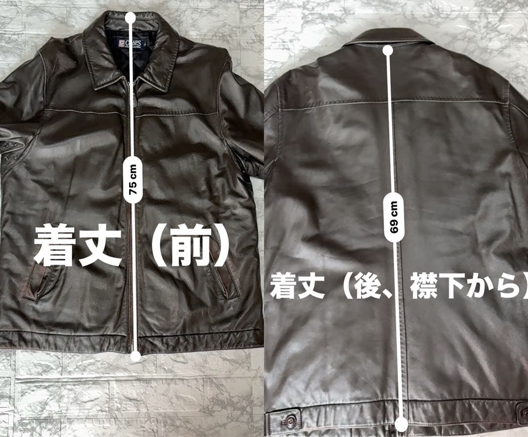 CHAPS RALPH LAUREN レザージャケット L ブラウン