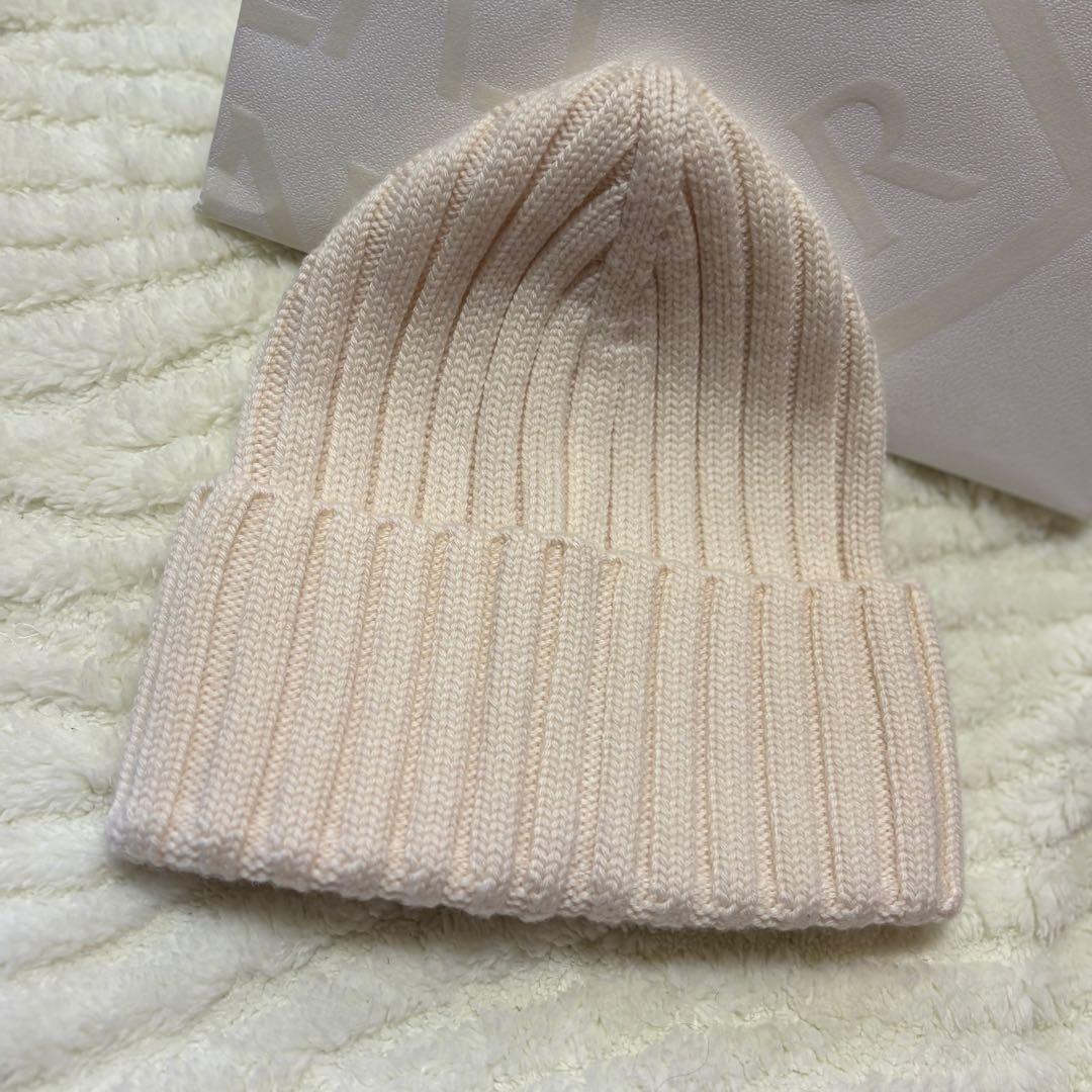 モンクレ　ニット帽　ビーニー　アイボリー　キラキラ