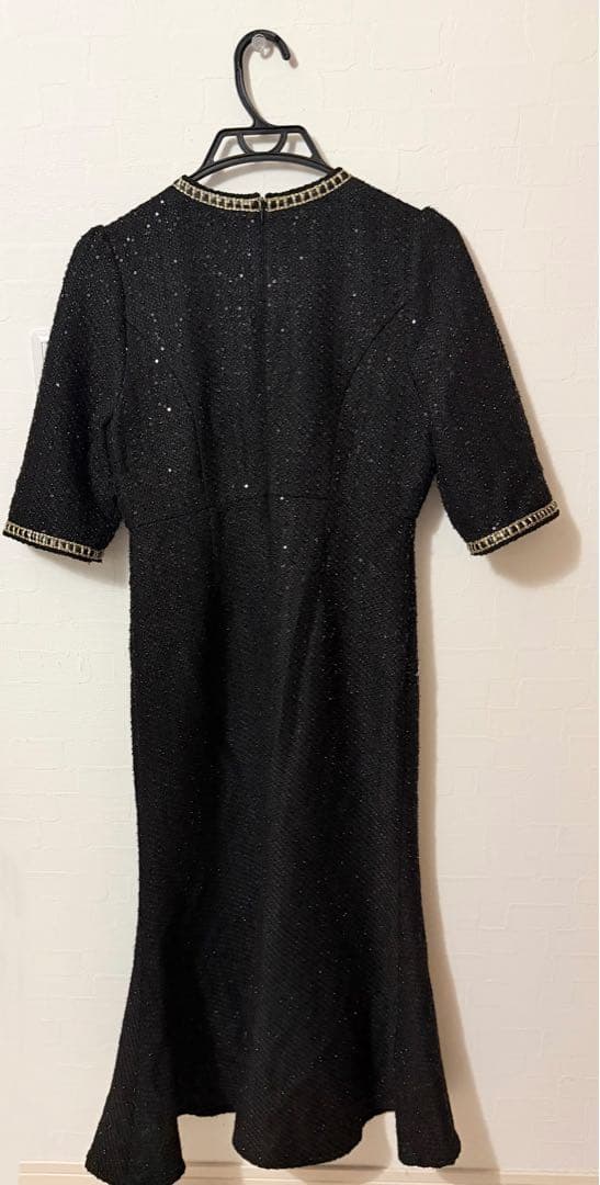 leja ラメツイードレザーパイピングパール マーメイドドレス　Sサイズ