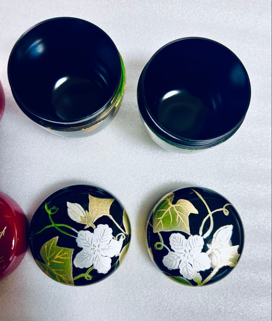 茶道具　棗　中棗　夕顔　玄々斎好写し　4個