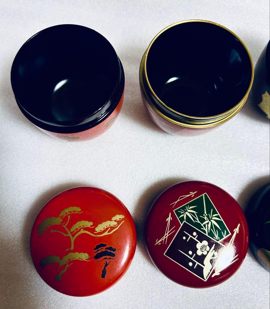 茶道具　棗　中棗　夕顔　玄々斎好写し　4個