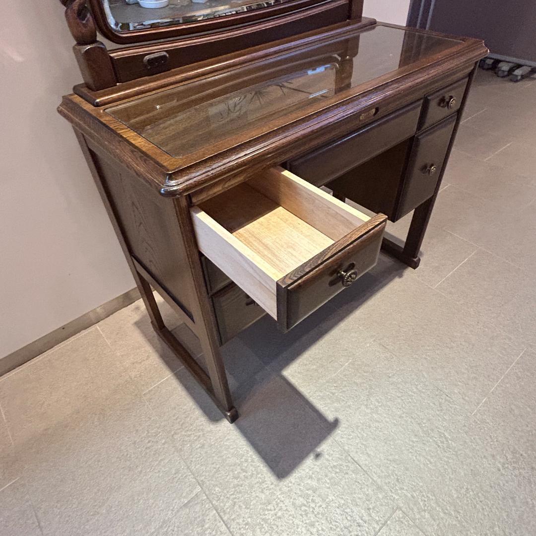 期間限定値下♥【高梨産業 ＲＯＢＩＮ】　オーク無垢材　ドレッサー 椅子付き