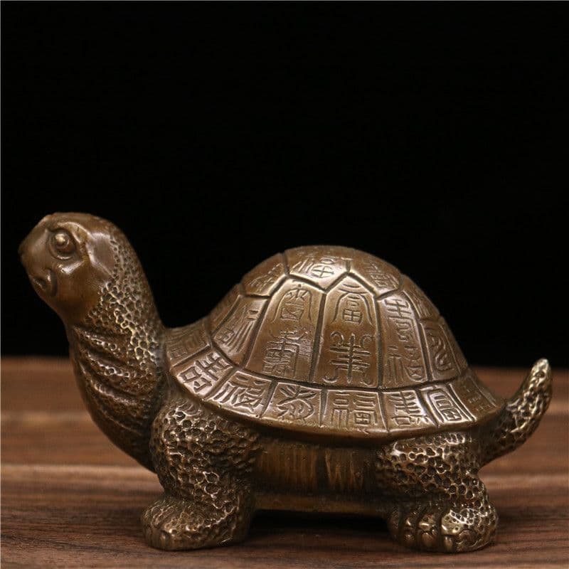 銅製 福寿亀 置物 書道具 文房具 玄関 装飾品 工芸品 美術品