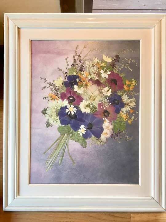 押し花額  『花束』 （ハンドメイド）