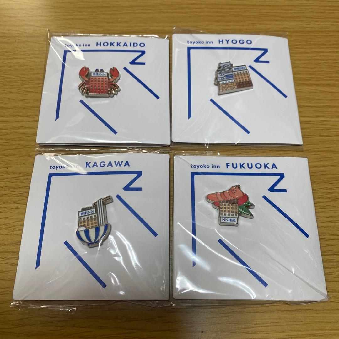 東横イン　ご当地　GENKIバッジ　ピンバッジ　北海道　兵庫県　香川県　福岡県