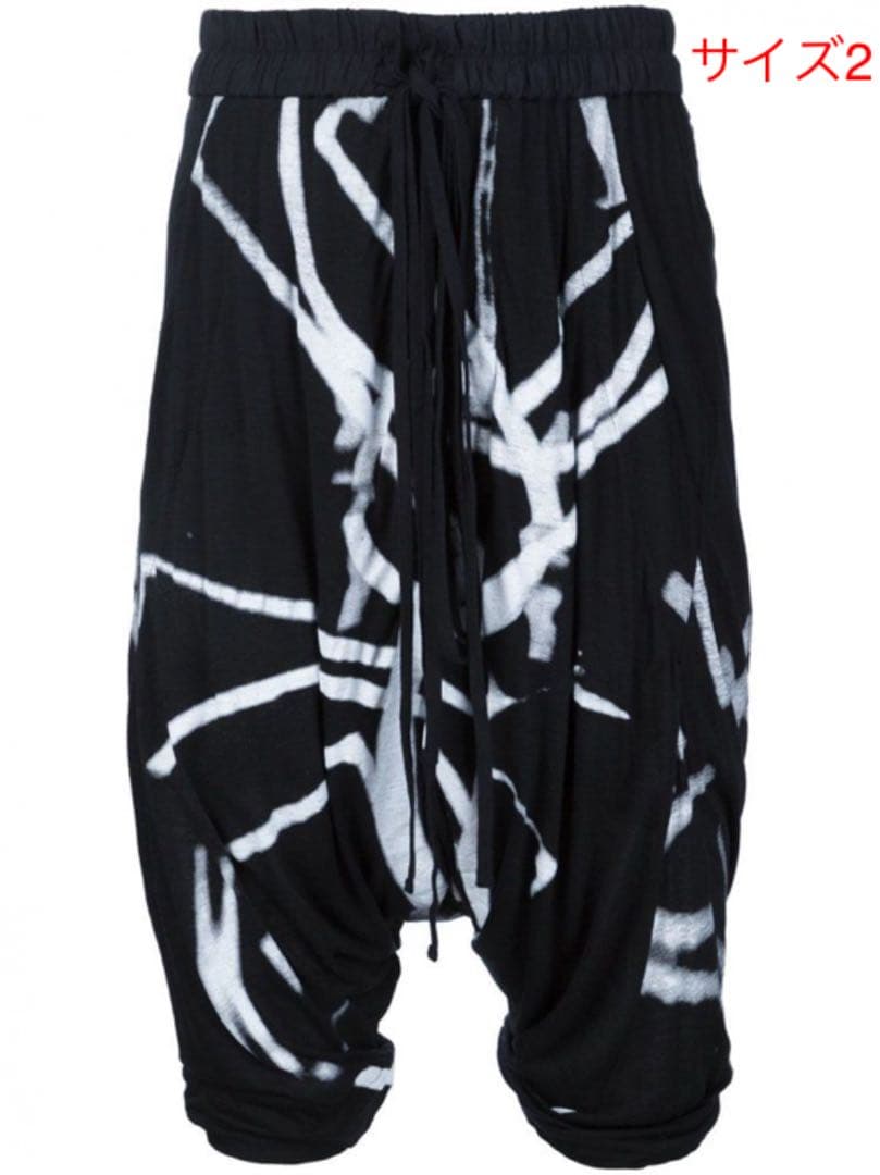 タグ有 JULIUS サルエルクロップドイージーパンツ サイズ2 BLACK