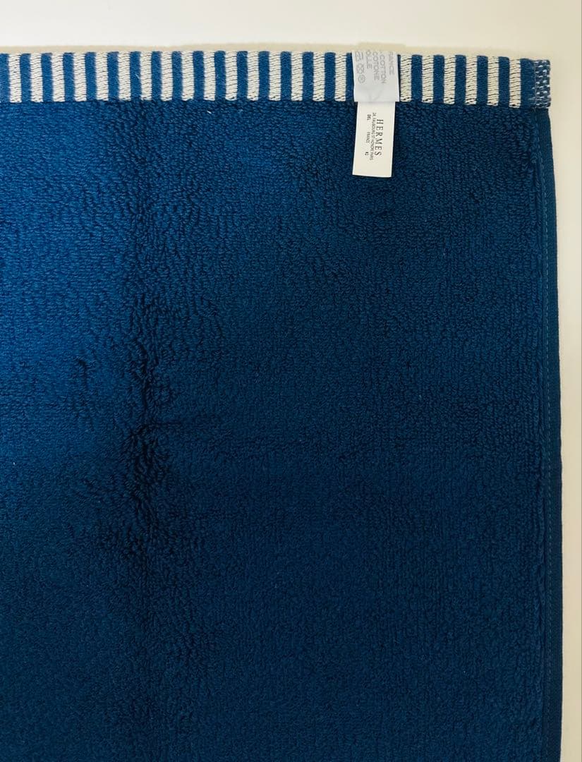 HERMES ネイビー タオルハンカチ