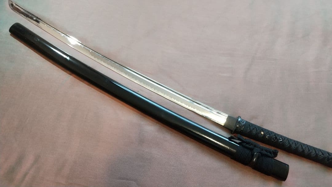 【樋入り尖り互の目刃紋】模造刀 舞踊 模擬刀 拵え 喰出し鍔 刀剣 日本刀 刀