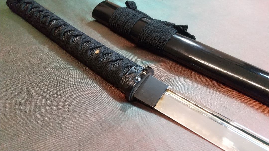 【樋入り尖り互の目刃紋】模造刀 舞踊 模擬刀 拵え 喰出し鍔 刀剣 日本刀 刀