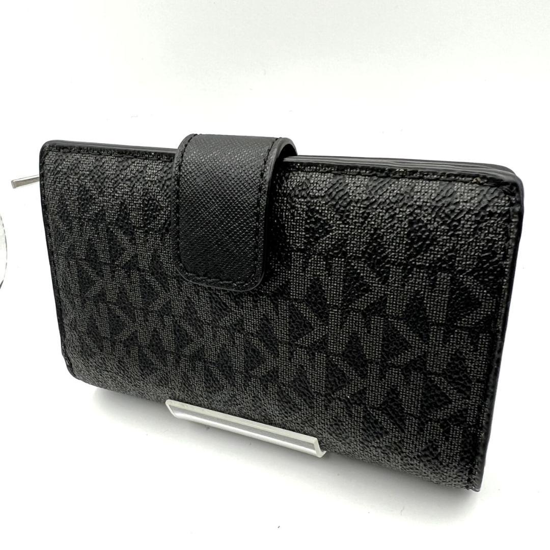 未使用マイケルコース★2つ折りスモールウォレット 折財布 シグネチャーPVC 黒