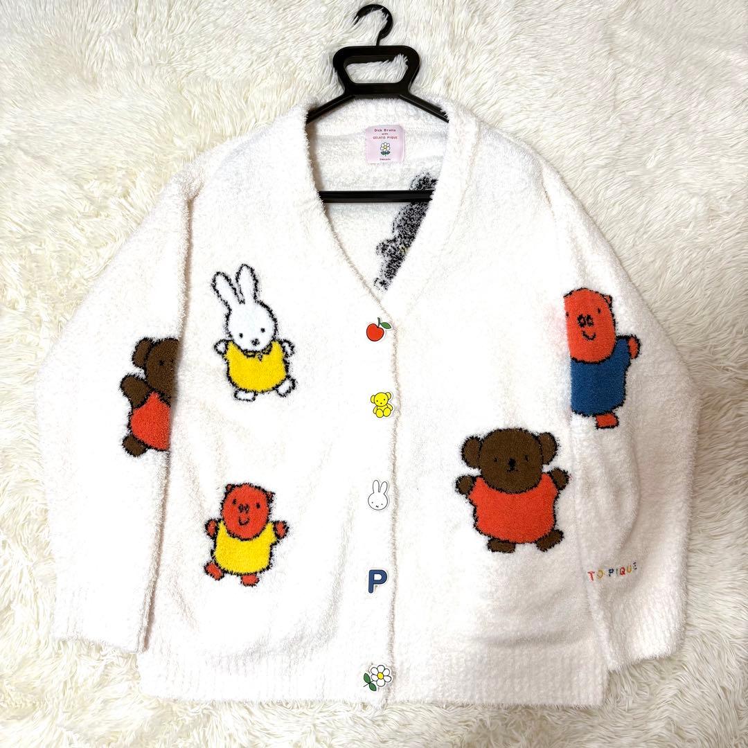 ジェラートピケ ミッフィー カーディガン クリーム M-Lサイズ