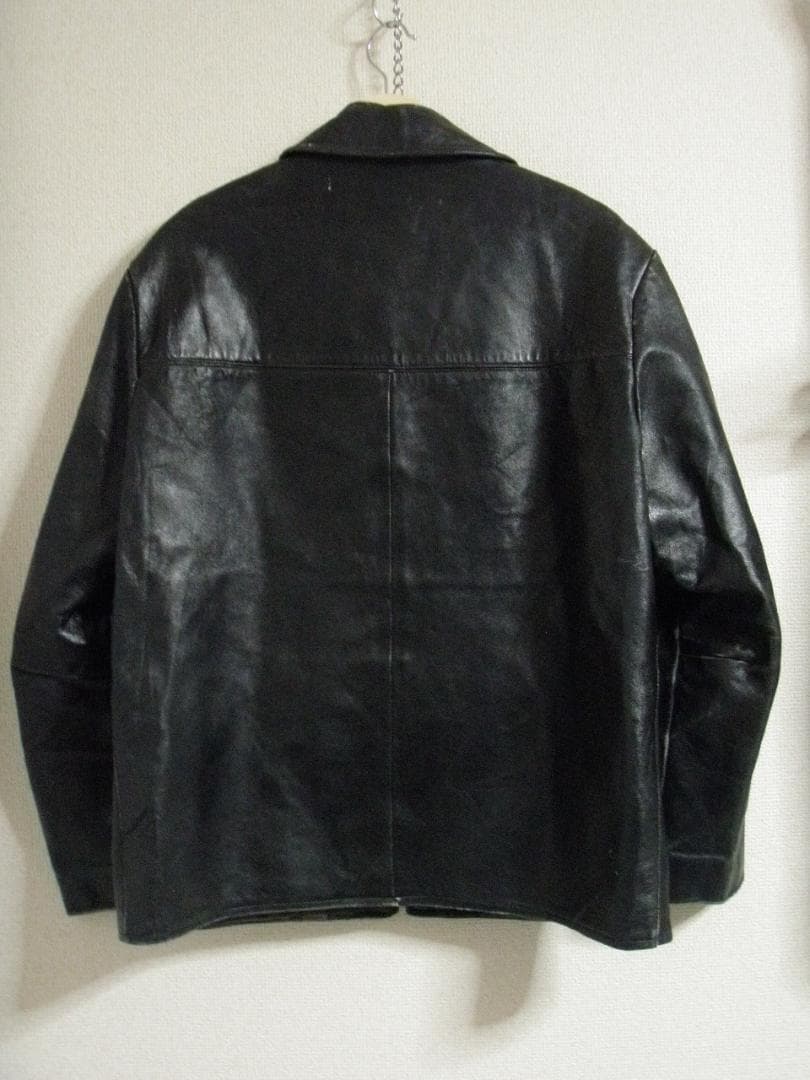 40s 50s WICO ZIP コの字 unknown レザー ジャケット 黒