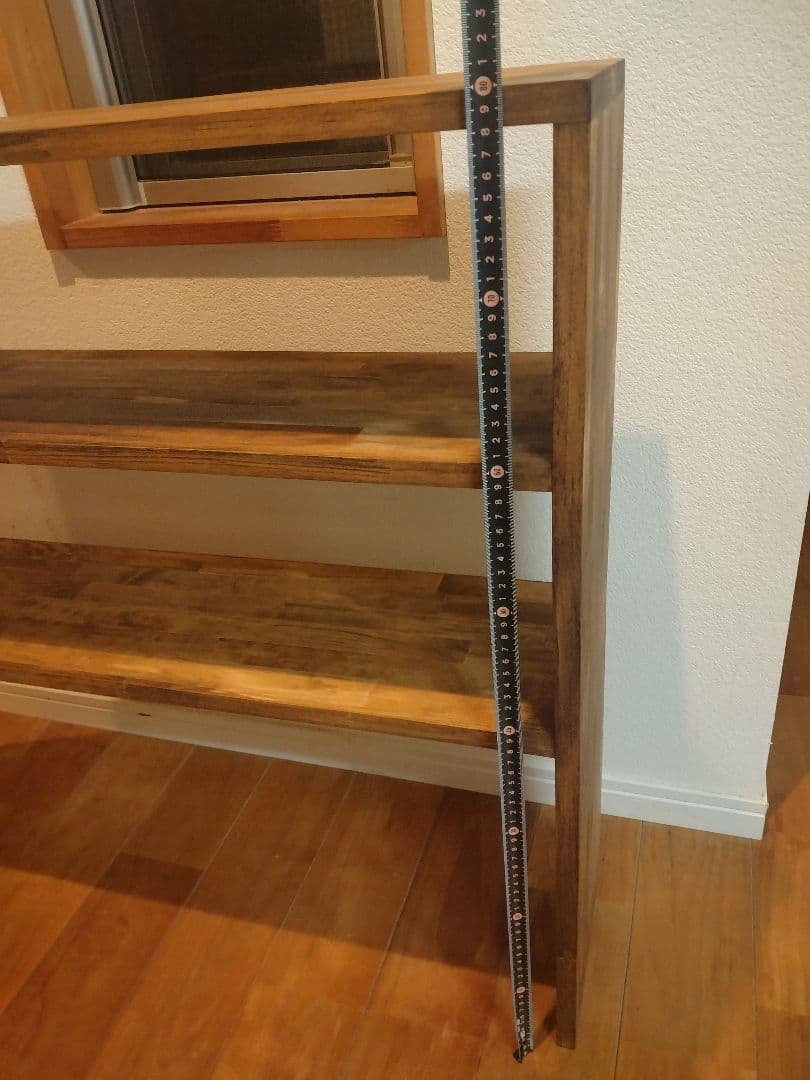 木製　ハンドメイド　オーダー　3段ラック　シェルフ　棚　本棚　マガジンラック