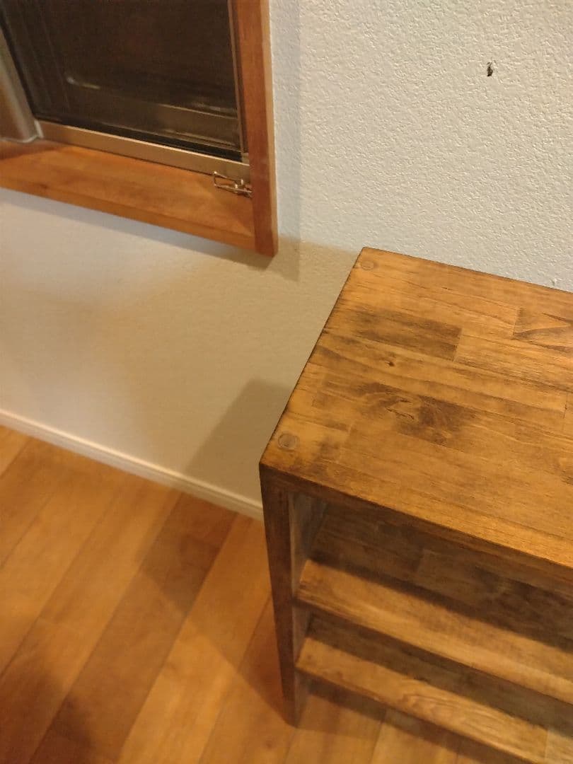 木製　ハンドメイド　オーダー　3段ラック　シェルフ　棚　本棚　マガジンラック