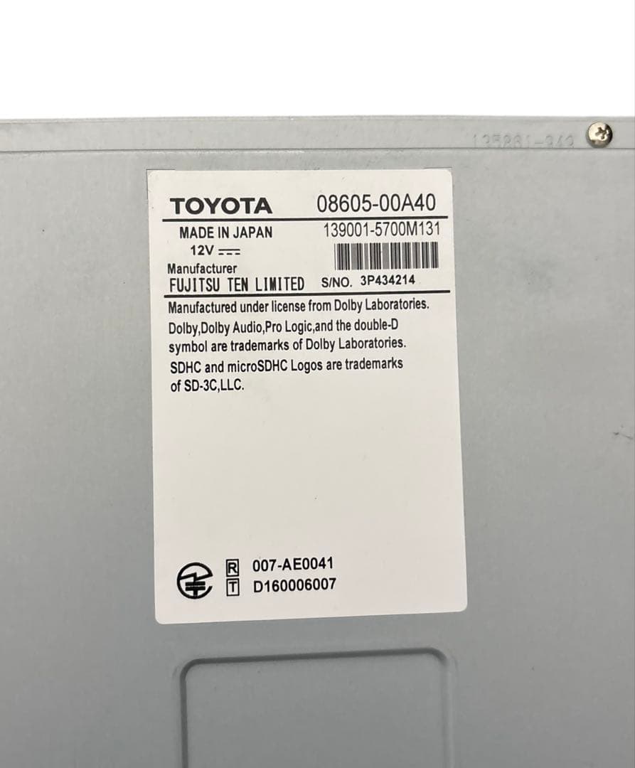 トヨタ　純正ナビ NSZT-Y66T　9インチ　08605-00A40 ドラレコ