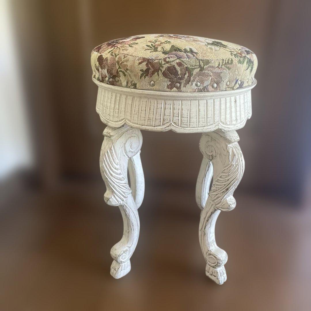 アンティーク風　スツール　ゴブラン織　輸入家具