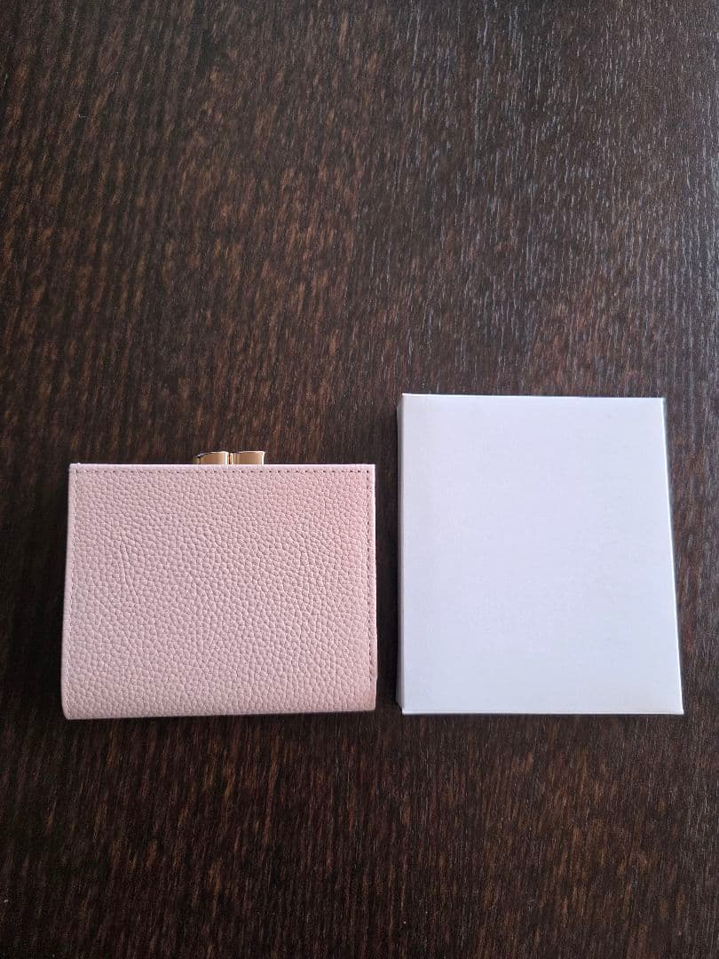皇居　財布　がま口　ピンクベージュ