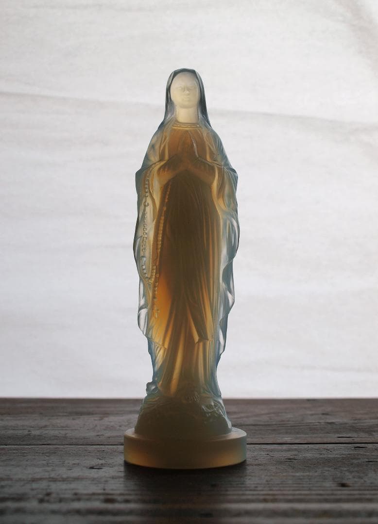 美しいオパールガラス ルルドの聖母像 フレンチ・アール・デコ 工藝/K073