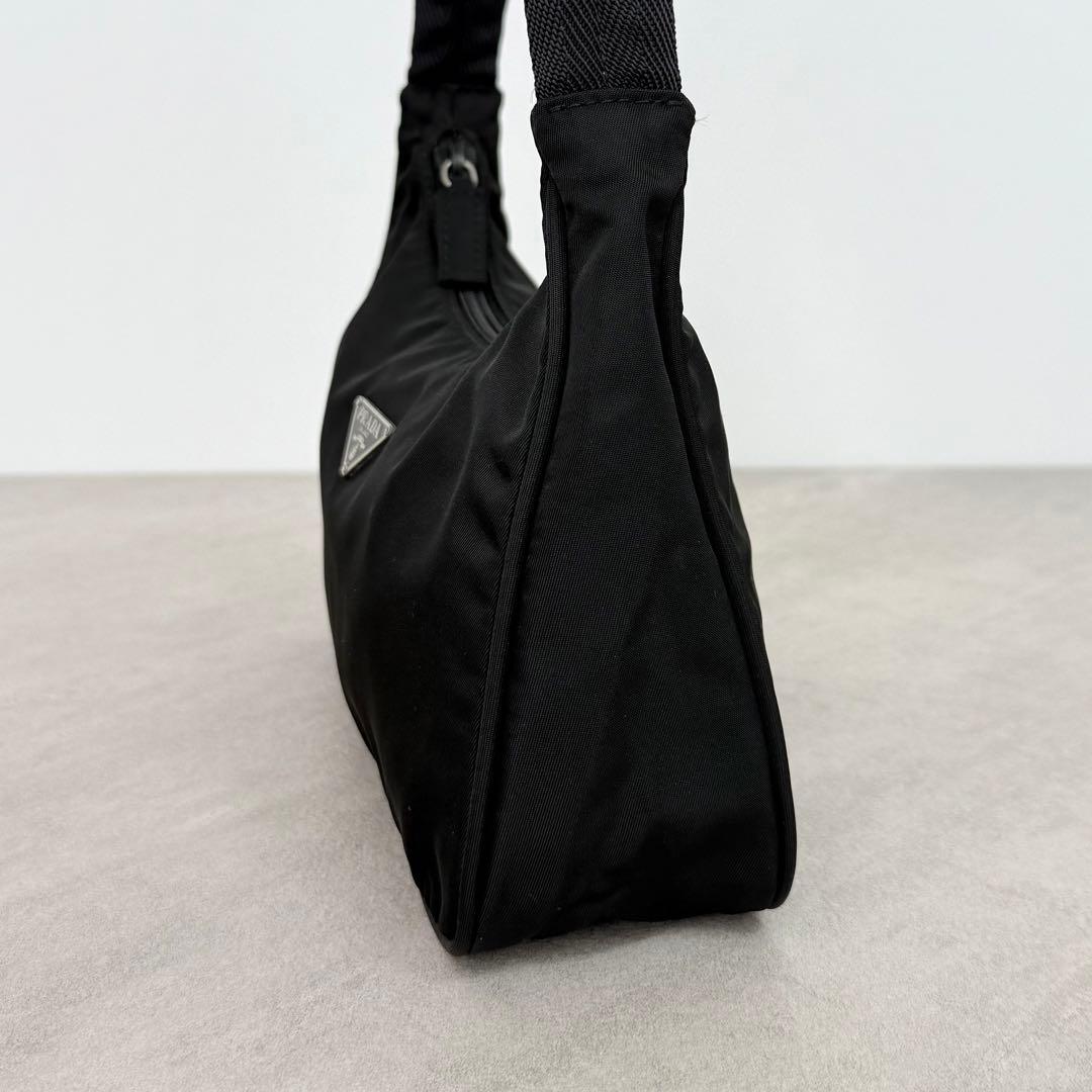 極美品 PRADA ハンドバッグ アクセサリーポーチ ナイロン 三角プレート