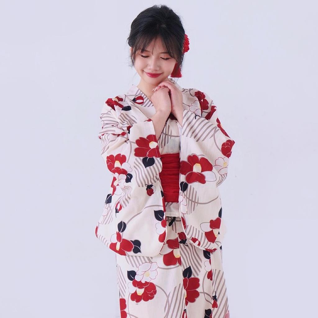 浴衣帯セット 二部式浴衣 浴衣ワンピ 3点セット セパレート浴衣 花見 D027