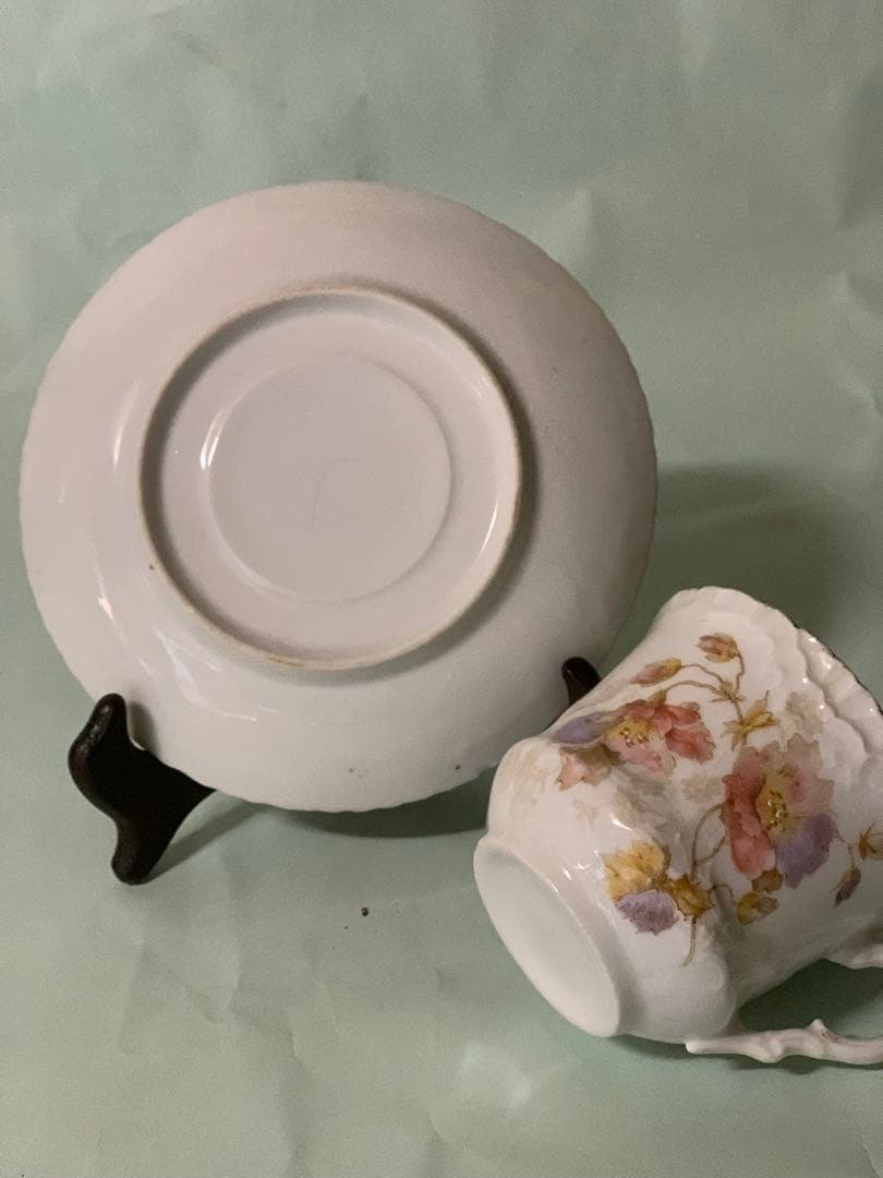 西洋アンティークカップ&ソーサーペア、サイドプレートペア、